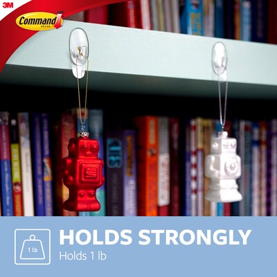 Command Small Hooks, 1 lb., Clear, 2/Pack (17092CLR-ES)