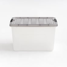 Iris 40 Quart Stack and Pull Plastic Latching Storage Bin, Clear (500209)