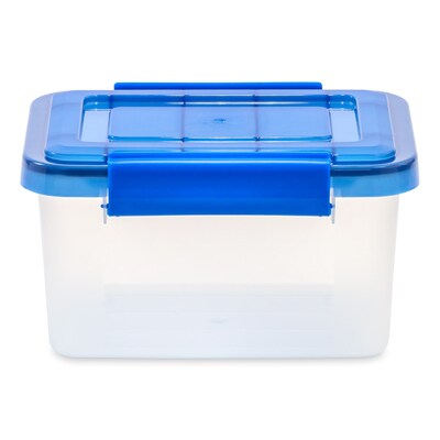 Iris 6.5 Quart Element Resistant Ultimate Clear Plastic Latching Storage Bin, Clear, 5/Pack (500136)