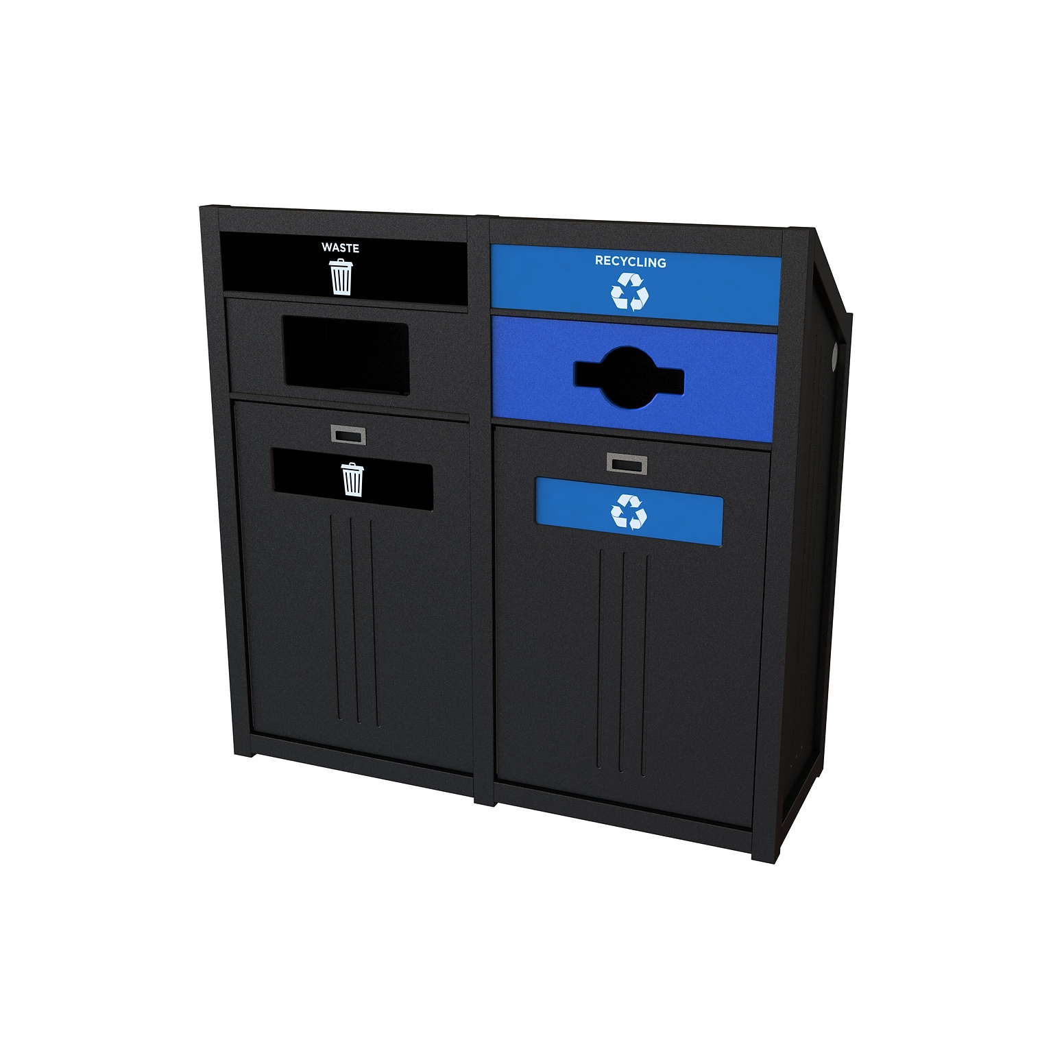 CleanRiver PTZ Dual-Stream Recycling Station, 72 Gallon, Black (PTZ72-2-WR-BK)