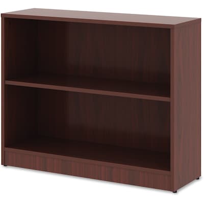 Lorell 29.5 2-Shelf Bookcase with Adjustable-Shelves, Mahogany Laminate (LLR99778)