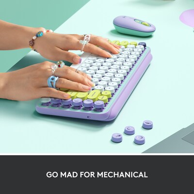 Logitech POP Keys Wireless Bluetooth Mechanical Keyboard, Daydream (920-010708)