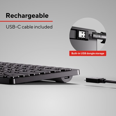 Staples TECH Mini Slim Wireless Keyboard, Black (ST63016)