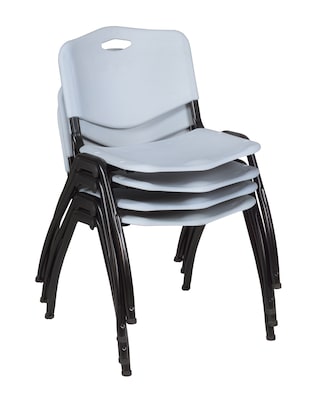Regency 36" Laminate Melamine & Steel Square Lunch Table with Stacker Chairs, Gray (TKB3636MH47GY)