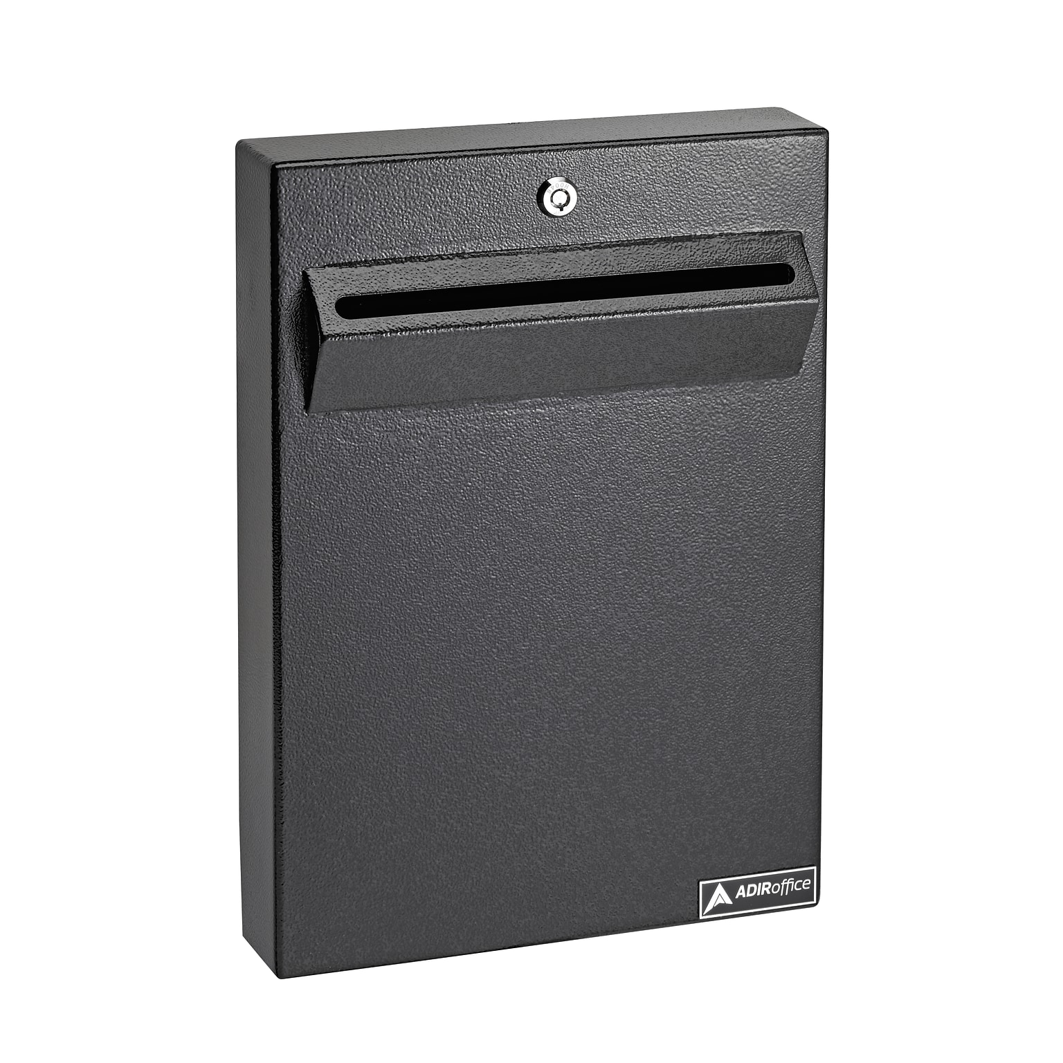 AdirOffice Steel Wall-Mounted Weatherproof Drop Box Interoffice Mailbox, Large, Black (631-14-BLK-PKG)