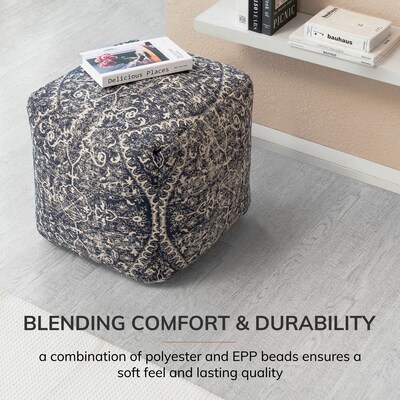 Anji Mountain Hanalei Fabric Square Pouf Ottoman (AMBPF065-1818)