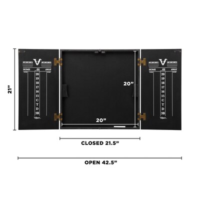 Viper Hideaway Dartboard Cabinet with Reversible Traditional and Baseball Dartboard (40-0375)