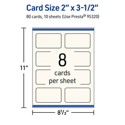 Avery Business Cards, 2" x 3-1/2", Matte Ivory, 80/Pack (95320)