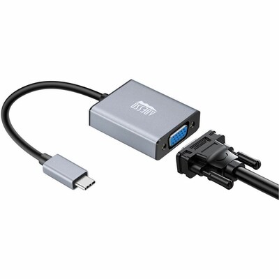 Adesso CyberHub 5040 USB-C to VGA Video Adapter, Male-Female, Black/Silver (AUH-5040)