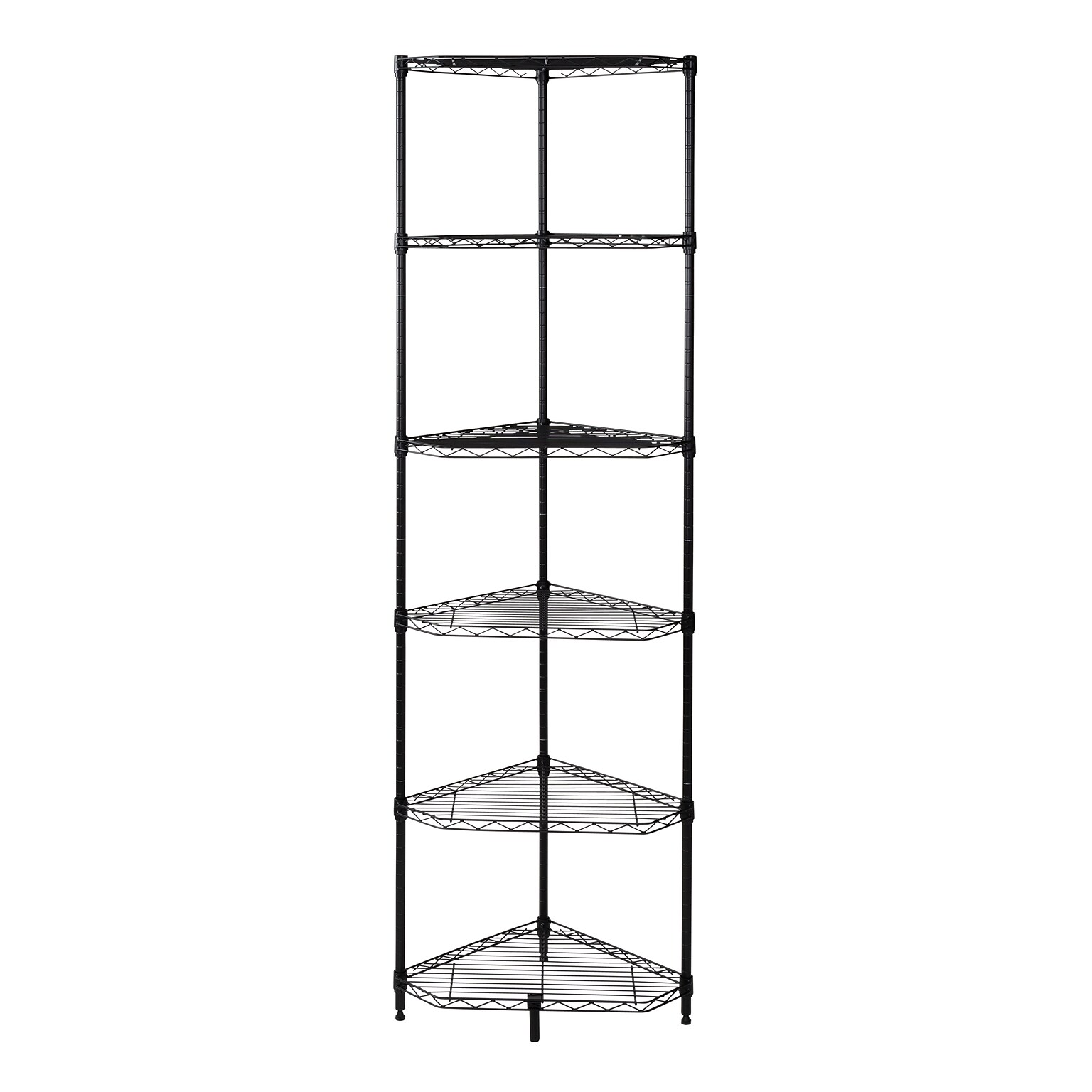 Honey-Can-Do 6-Tier Compact Triangle Corner Shelving Unit, Black (SHF-10005)