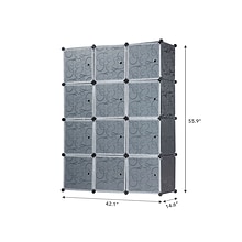 Mount-It! 55.9 x 42.1 Portable Closet Rack, Gray/Black, Plastic (WI-4030)