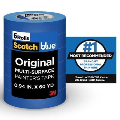 ScotchBlue ORIGINAL Painters Tape Value Pack, 0.94 x 60 yds., Blue, 6/Rolls (2090-24EVP)