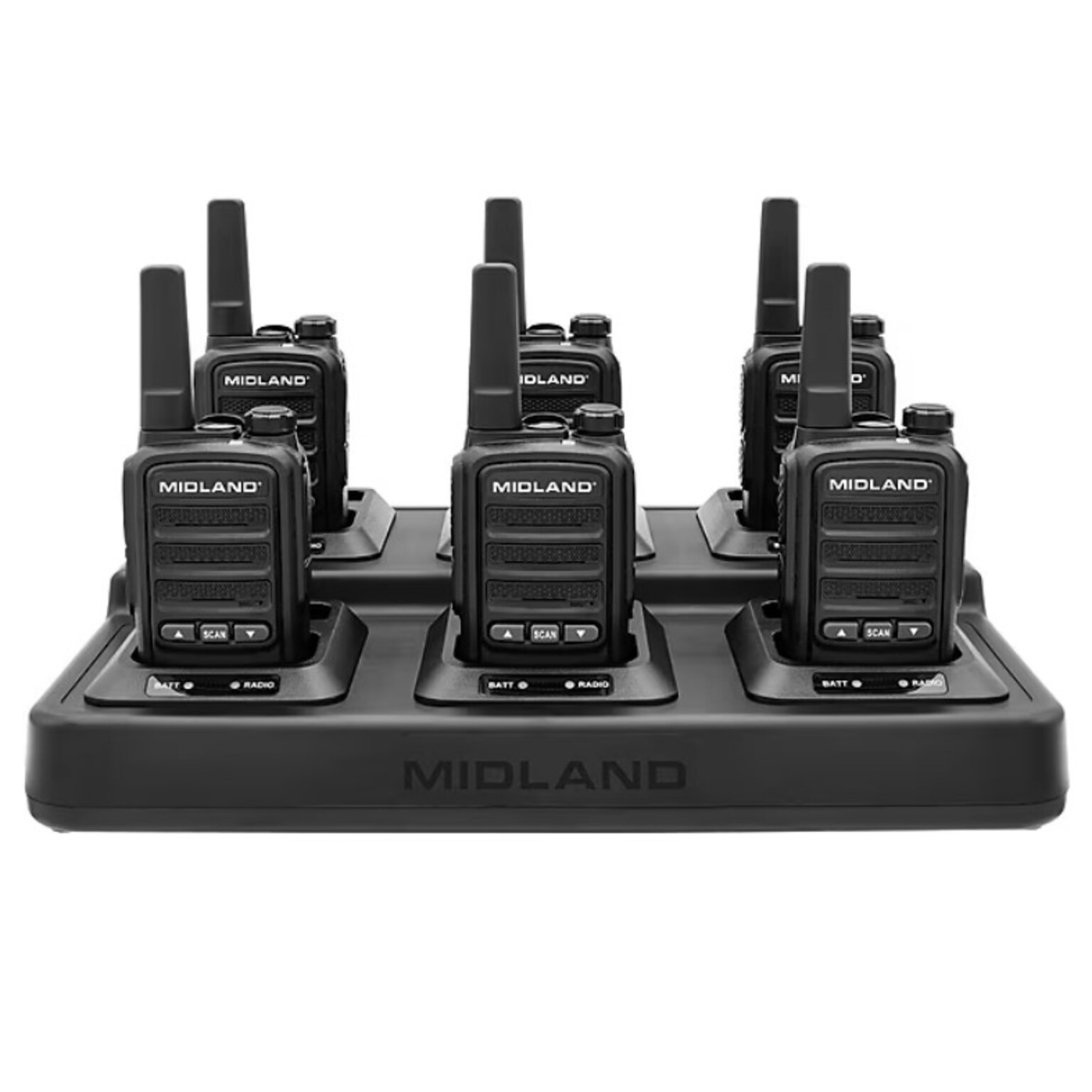 Midland BR Heavy Duty License Free FRS Business Radio, Black, 6/Pack (BR10X6)