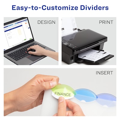 Avery Style Edge Insertable Plastic Dividers, 5 Tabs, Assorted Colors (11200)