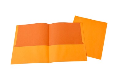 Quill Brand® 2-Pocket Folders, Orange, 25/Box (712580)