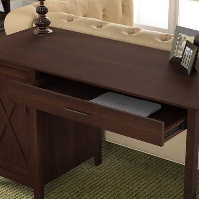 Bush Furniture Key West 54"W Computer Desk with Storage, Bing Cherry (KWD154BC-03)