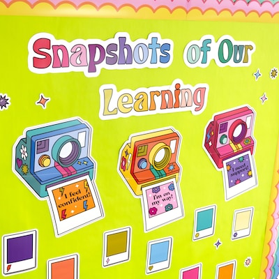 Carson-Dellosa Happily Ever Elementary Retro Remix Snapshots of Our Learning Bulletin Board Set (110595)