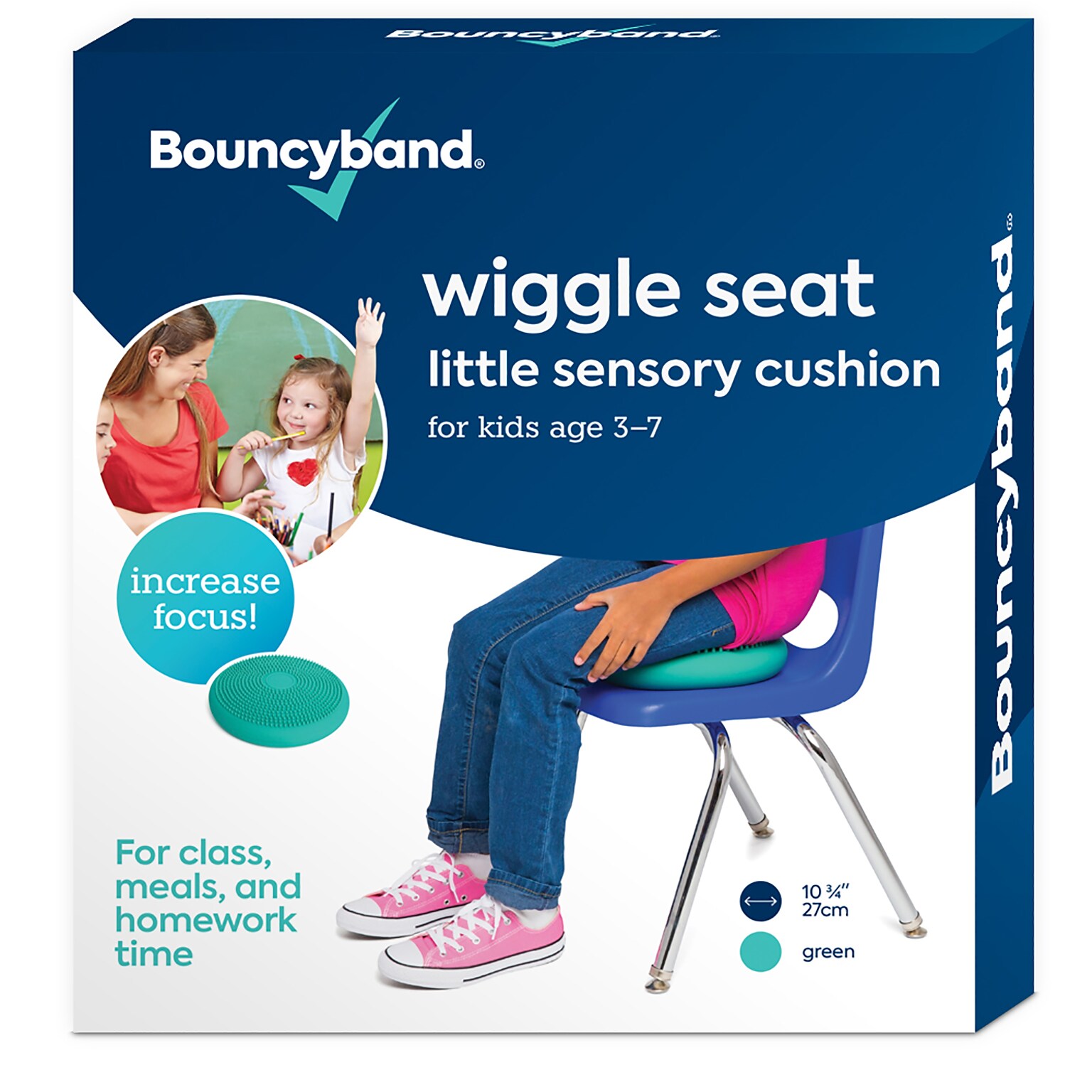 Bouncy Bands Little Sensory Wiggle Seat, Mint (BBAWS27GR)