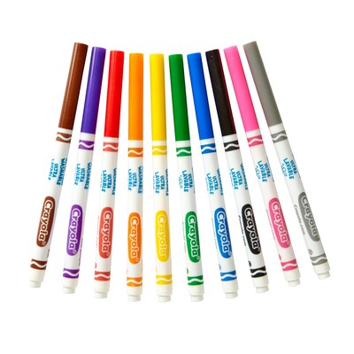 Crayola Ultra-Clean Washable Kids Marker, Fine Tip, Assorted Colors, 10/Pack, 8 Packs/Bundle (BIN587851-8)