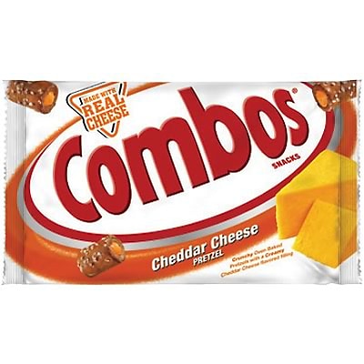 Combos® Snacks; Cheddar Cheese Pretzels, 1.80-oz., 18/Box