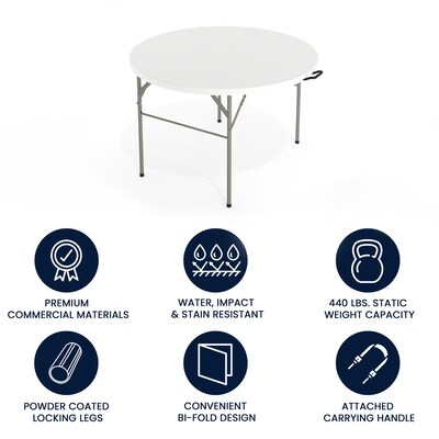 Flash Furniture Freeman Folding Table, 47.75 x 47.75, Granite White (DAD122RZ)
