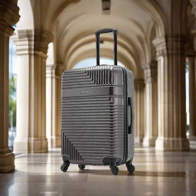 InUSA Resilience 25.59 Hardside Suitcase, 4-Wheeled Spinner, TSA Checkpoint Friendly, Coal (IURES00M-COA)