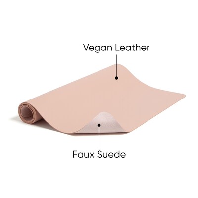 Smead Large Vegan Leather Anti-Slip Desk Pad, 36" x 17", Light Pink (SMD64829)