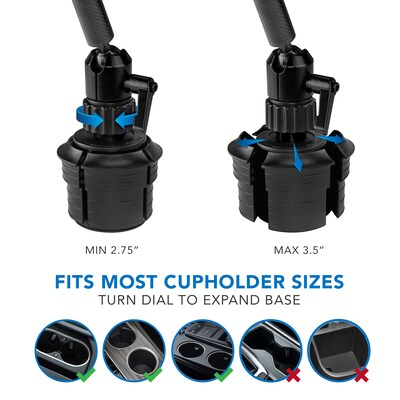 Mount-It! Carbon Fiber Cup Holder Tablet ELD Mount, Black (MI-7321)