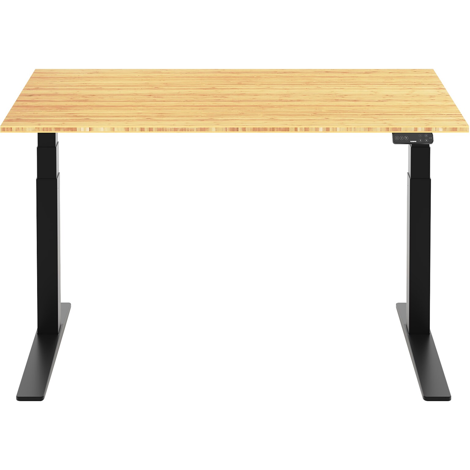 FlexiSpot E7 Pro 55W Electric Adjustable Standing Desk, Bamboo/Black (E7BPRO5528-LBZB)