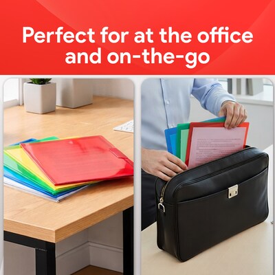 Staples Heavyweight Plastic File Jackets, Letter Size, Assorted Colors, 5/Pack (TR36053)