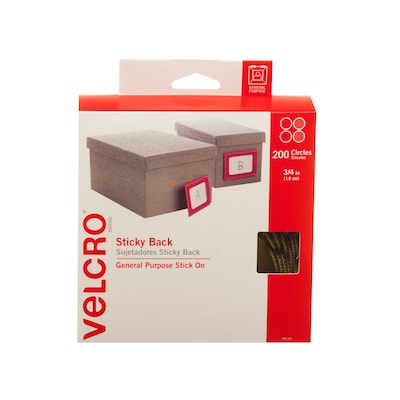 Velcro® Brand 3/4 Sticky Back Hook & Loop Fastener Dots, Beige, 200/Pack (90140)