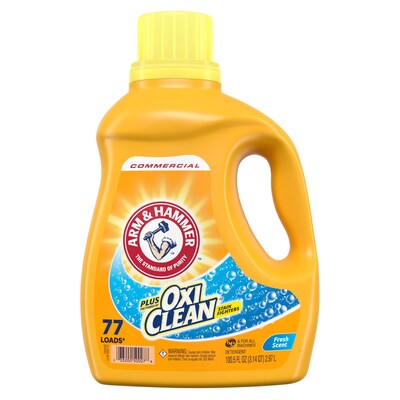 Arm & Hammer HE Liquid Laundry Detergent, Fresh Scent, 77 Loads, 105.5 oz., 4/Case (50027)