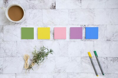 Post-it Notes, 3 x 3, Floral Fantasy Collection, 100 Sheets/Pad, 5 Pads/Pack (654-5UC)