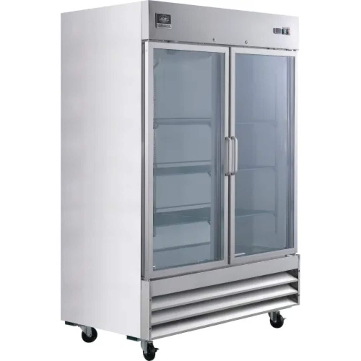 Global Industrial Nexel Reach-In Refrigerator, 2 Glass Doors, 47 Cu. Ft. (243219)