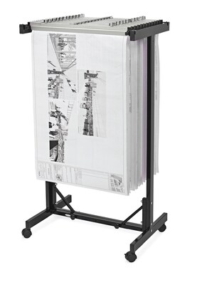 AdirOffice Expandable Blueprint Mobile Plan Center Large File Storage Hanging Rack, Black (615-BLK-KIT1)