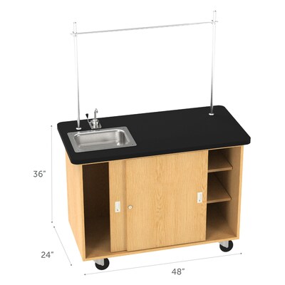 Diversified Woodcrafts Kinetic Mobile Demo Cabinet Rectangular Demonstration Table, 48 x 24, Oak (4111K)