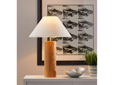 Adesso Martin Incandescent Table Lamp, Natural Oak/White (1509-12)