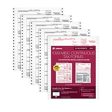 Adams 2023 1099-MISC Continuous-Feed Tax Forms with 1096 Forms, 5-Part, 24/Pack (STAX524MISC-23)