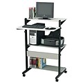 Safco® Small Office/Home Office Adjustable Computer Tables; Grey/Black