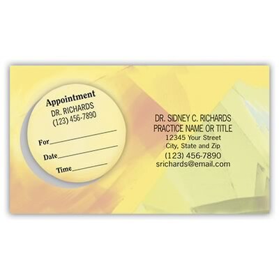 Medical Arts Press® Dual-Imprint Peel-Off Sticker Appointment Cards; Yellow Swirl