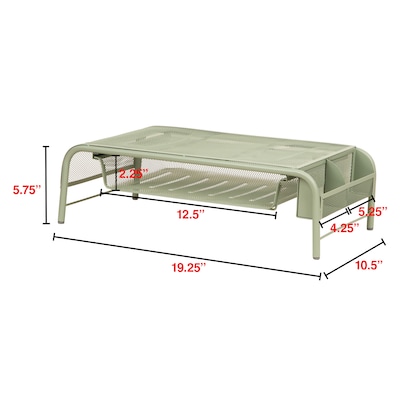 Staples Metal Mesh Monitor Stand, Up to 32" Monitor, Sage Green (ST63852)