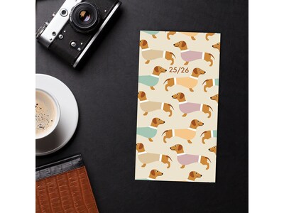 2025-2026 Willow Creek Woof 3.5" x 6.5" Monthly Planner, Paper Cover, Multicolor (47156)