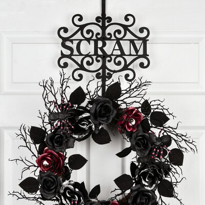 National Tree Company 16" Halloween “Scram" Wreath Hanger (CI58-22260)