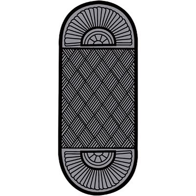 Crown® Super Soaker™ Double Fan End Scraper/Wiper Entrance Mat; 34x97, Polypropylene, Charcoal