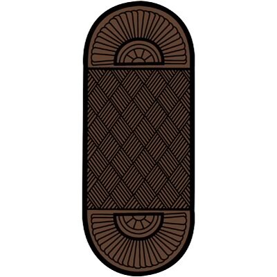 Crown® Super Soaker™ Double Fan End Scraper/Wiper Entrance Mat; 34x97, Polypropylene, Brown