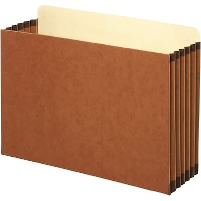 Quill Brand® Reinforced File Pocket, 5 1/4 Expansion, Legal Size, Brown, 10/Box (7FC1536-QCC)