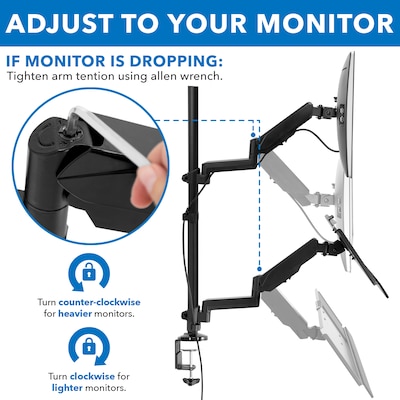 Mount-It! Adjustable Monitor Mount, Up to 32", Black (MI-7995)