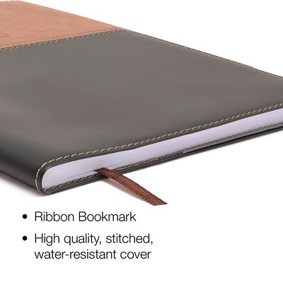 2026 Global Printed Products 8 x 10 Calendar Year Weekly & Monthly Planner, Faux Leather Cover, Black/Brown (NRY26-PKT810-BN)
