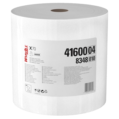 WypAll PowerClean X70 Fabric Cleaning Wipers, 13.3 x 13.4, White, 870 Sheets/Roll (41600)