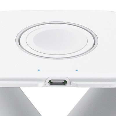 Fisher Tech Essentials Magnetic 3-in-1 Foldable Wireless Charging Pad, 15W, 4-ft., White (FWIC285W)